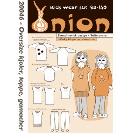 ONION Schnittmuster Kids 20046 Oversize Kleider, Tops und Leggings Gr. 98-140/2-10 Jahre von ONION