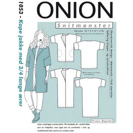 ONION Schnittmuster 1053 Cape Jacke mit 3/4 langen Ärmeln Größe XS-XL XS-XL von ONION