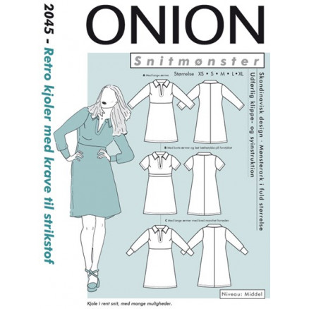 ONION Schnittmuster 2045 Retro-Kleider mit Kragen Größe. XS-XL von ONION