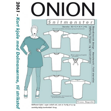 ONION Schnittmuster 2061 Kurzes Kleid mit Dolman-Ärmel Größe. XS-XL von ONION