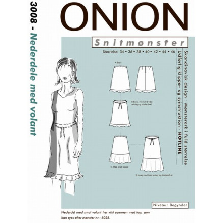 ONION Schnittmuster 3008 Rock mit Volant Größe 34-46 von ONION