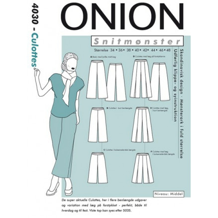 ONION Schnittmuster 4030 Culottes Größe 34-48 von ONION
