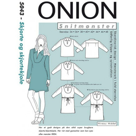 ONION Schnittmuster 5043 Hemd und Hemdkleid Gr. 34-48 von ONION