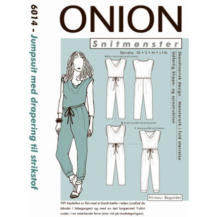 ONION Schnittmuster 6014 Jumpsuit mit Drapierung Größe. XS-XL von ONION
