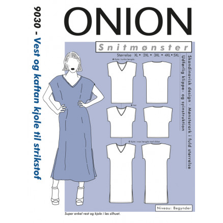 ONION Schnittmuster 9030 Plus Vest und Kaftan Kleid für Strickwaren von ONION
