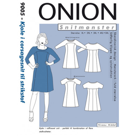 ONION Schnittmuster Plus 9005 Kleid im Corsagenschnitt Größe. XL-5XL ONION Schnittmuster Plus 9005 Kleid im Corsagenschnitt Größe. XL-5XL von ONION
