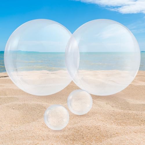 Wasserball Aufblasbar Transparent, 2 Stück 16-Zoll und 2 Stück 5-Zoll Aufblasbarer Ball, Schwimmball Transparente Wasserbälle, Beach Ball für Sommer Strand Schwimmbad im Freien Partyzubehör Wasserball Aufblasbar Transparent, 2 Stück 16-Zoll und 2 Stück 5-Zoll Aufblasbarer Ball, Schwimmball Transparente Wasserbälle, Beach Ball für Sommer Strand Schwimmbad im Freien Partyzubehör von ONRAGT