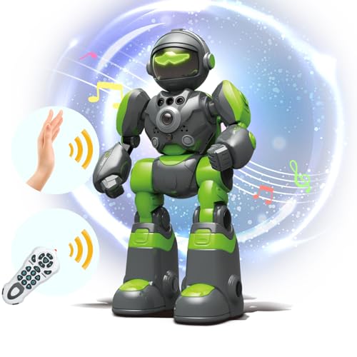 Roboter Spielzeug für Kinder,RC Spielzeug mit Gestensensor, LED Licht und Musik Tanzfunktionen,Interaktive Aufnehmbar Programmierbar Roboter Geschenk für Jungen im Alter von 3 4 5 6 7 8 Jahren (Grün) von ONXE