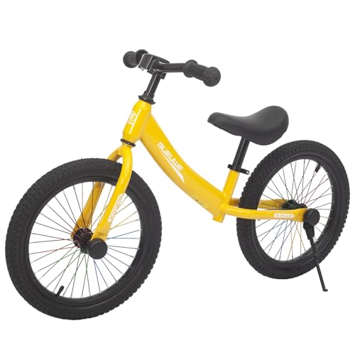 OOFAYJIA Kinder Laufrad für 4-8 Jahre, 16 Zoll Räder, Fahrrad ohne Pedal für Jungen und Mädchen, Trainingsfahrrad mit Verstellbarem Sitz, Spielzeug und Geschenke,Gelb von OOFAYJIA
