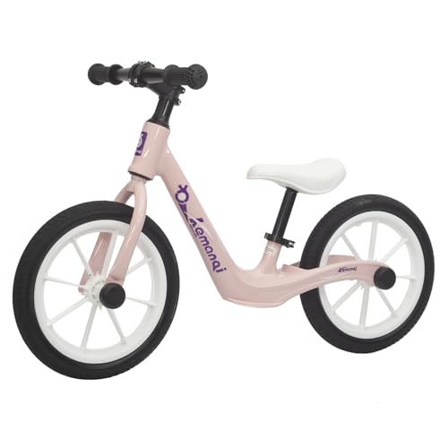OOFAYJIA Laufrad 14 Zoll für 3-6 Jahre Jungen & Mädchen, Kinderlaufrad mit Magnesiumrahmen, Training Fahrrad mit Fußstütze, Verstellbarem Sitz, Rosa von OOFAYJIA