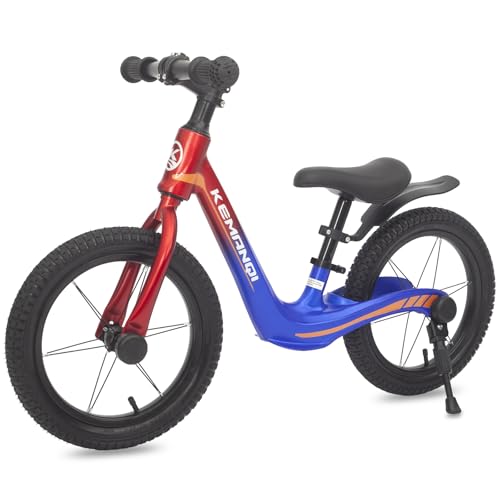 OOFAYJIA Laufrad 14 Zoll für Kinder von 3-6 Jahren, leichtes Laufrad ohne Pedale, Trainingsfahrrad mit verstellbarem Sitz, Geschenke für Jungen und Mädchen,Rot von OOFAYJIA