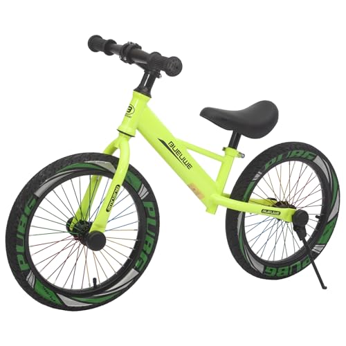 OOFAYJIA Laufrad ab 4-8 Jahre, 16 Zoll Leicht Kinderlaufrad mit Sattel höhenverstellbar, Ständer, bunten Lufträdern, Balance Fahrrad für Jungen Mädchen,Grün von OOFAYJIA