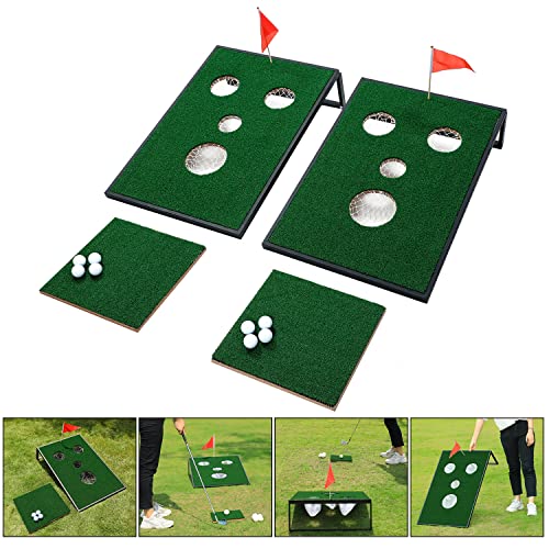 OOFIT Smiling Face Golf Cornhole Spiel mit Chipping-Matten, großer Spaß mit Freunden und Familie, Schwarz OOFIT Smiling Face Golf Cornhole Spiel mit Chipping-Matten, großer Spaß mit Freunden und Familie, Schwarz von OOFIT