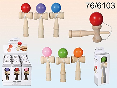 Kendama Geschicklichkeitsspiel - 6 verschiedene Farben - Kugelfangspiel aus Naturholz von OOTB