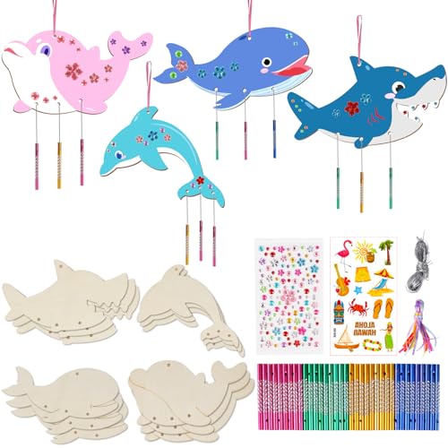 12 Stück Windspiel Bastelset Kinder, Sommer Ozean Windspiel Bastelset für Sommer Hawaii Party Dekoration, Wal Holz Klangspiel Basteln Deko Garten Kreative für Mädchen Junge Kindergeburtstag Party 12 Stück Windspiel Bastelset Kinder, Sommer Ozean Windspiel Bastelset für Sommer Hawaii Party Dekoration, Wal Holz Klangspiel Basteln Deko Garten Kreative für Mädchen Junge Kindergeburtstag Party von OOTSR