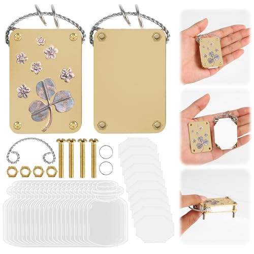 Mikro Blumenpresse, Metall-Blumenpresse mit 20 Transparenten Lesezeichen, Mini Blumenpressen Set für Erwachsene und Kinder, Pflanzenpresse für Naturliebhaber, Handwerksbegeisterte und DIY Bastelset Mikro Blumenpresse, Metall-Blumenpresse mit 20 Transparenten Lesezeichen, Mini Blumenpressen Set für Erwachsene und Kinder, Pflanzenpresse für Naturliebhaber, Handwerksbegeisterte und DIY Bastelset von OOTSR