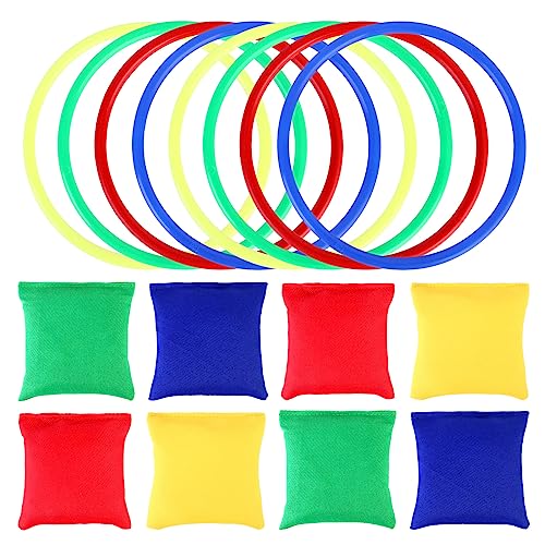 OOTSR 16 Stück Nylon Sitzsäcke Ringe Werfen Spiel Sets für Kinder, Sitzsäcke Werfen Legged Race für Indoor Outdoor Familien Spiel von OOTSR