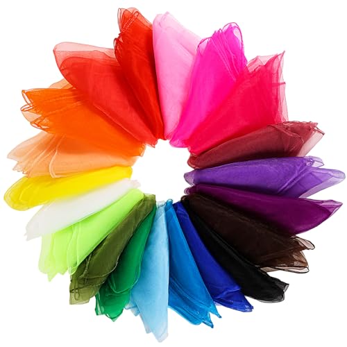 OOTSR 20 Stück Jongliertücher, 70 * 70cm Bunte Tücher, Bunt Square Jongliertücher für Kindergarten Kindershow & Erwachsene Ktivitäten Zubehör Dekoration, Tanztücher, Jonglieren, Sensorisches, Zirkus von OOTSR