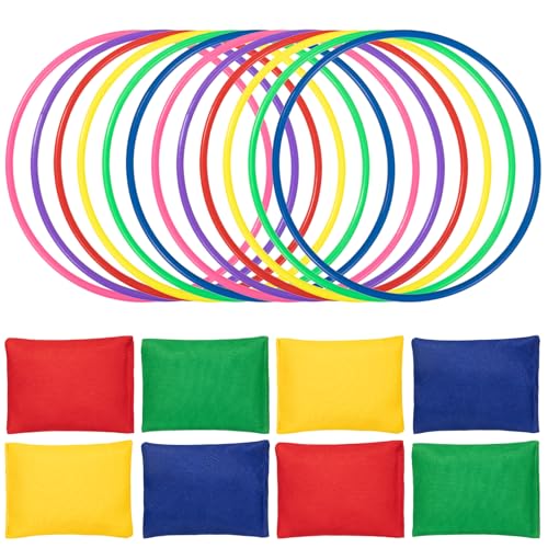 OOTSR 20 Stück Nylon Sitzsäcke Ringe Werfen Spiel Sets für Kinder, Sitzsäcke Werfen Legged Race für Indoor Outdoor Familien Spiel von OOTSR