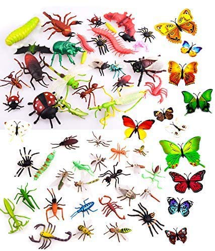OOTSR 39 stücke Kunststoff Insekten und Bugs für Kinder, Insektenfiguren Spielzeug mit bunten Schmetterlings Wandaufkleber für Bildung/Halloween Spielzeug/Themen Partys/Geburtstagsgeschenke von OOTSR