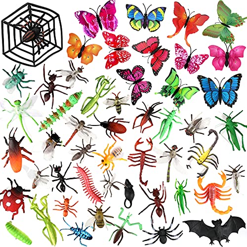OOTSR 51 Stück Kunststoff Realistische Insekten, Insekten Tierfiguren Spielzeug Insekten und Schmetterling Spinne Bat für Kinder Bildung Halloween Party Dekoration OOTSR 51 Stück Kunststoff Realistische Insekten, Insekten Tierfiguren Spielzeug Insekten und Schmetterling Spinne Bat für Kinder Bildung Halloween Party Dekoration von OOTSR