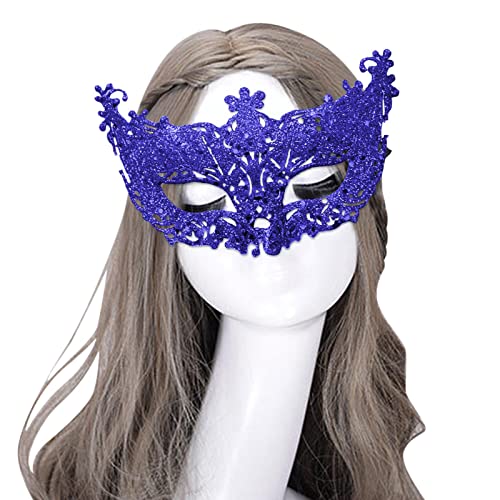 OPAKY Spitze Maske Karneval Maskerade Mardi Party Kostüm Festival Party Osterhasen Flaschen hHalloween Maske Damen (Blue, One Size) von OPAKY