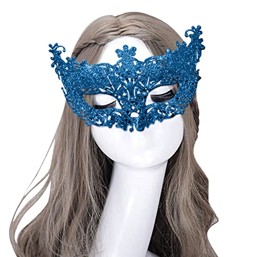 OPAKY Spitze Maske Karneval Maskerade Mardi Party Kostüm Festival Party Osterhasen Flaschen hHalloween Maske Damen (Sky Blue, One Size) von OPAKY