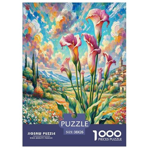 Calla Lilie Puzzle 1000-teilige Schwer Puzzle Spielzeug Pädagogisches Spiel Impossible Herausforderungsspielzeug Für Erwachsene Kinder 38x26cm/1000pcs von OPANZYYDE