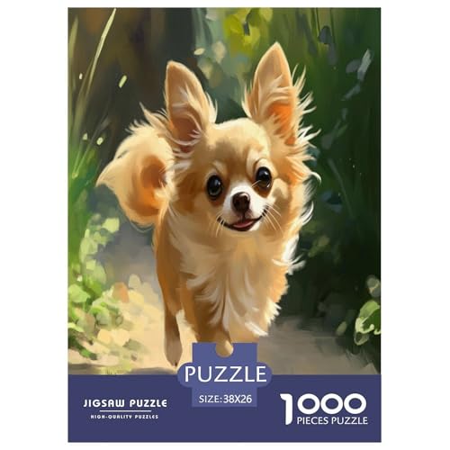 Chihuahua Puzzle 1000-teilige Schwer Puzzle Spielzeug Lernspiel Impossible Herausforderungsspielzeug Für Erwachsene Und Kinder in Bewährter 38x26cm/1000pcs von OPANZYYDE