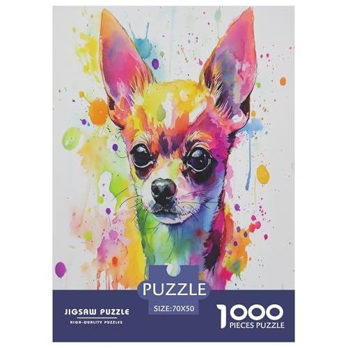 Chihuahua Puzzles 1000 Teile Schwer Puzzle Spielzeug Pädagogisches Spiel Impossible Herausforderung Spielzeug Für Erwachsene Und Kinder Ab 14 Jahren 70x50cm/1000pcs von OPANZYYDE