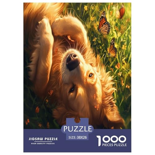 Der Labrador Retriever Puzzles 1000 Teile Schwer Puzzle Spielzeug Pädagogisches Spiel Impossible Herausforderung Spielzeug Für Erwachsene Kinder 38x26cm/1000pcs von OPANZYYDE