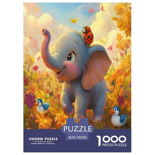 Elefanten Puzzle 1000 Teile Schwer Puzzle Spielzeug Lernspiel Impossible Herausforderungsspielzeug Für Erwachsene Und Kinder in Bewährter 70x50cm/1000pcs von OPANZYYDE