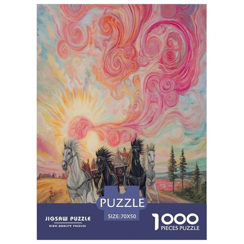 Fine Pferd Puzzle 1000 Teile Schwer Puzzle Spielzeug Lernspiel Impossible Herausforderungsspielzeug Für Erwachsene Kinder 70x50cm/1000pcs von OPANZYYDE