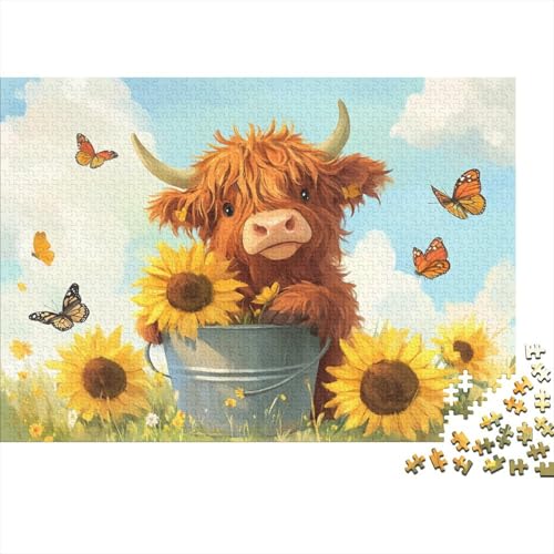 Hochlandrinder Puzzle 1000 Teile Erwachsene Puzzles Für Erwachsene Klassische Puzzles 1000 Teile Erwachsene Puzzlespiel Schwer Pädagogisches Spielzeug Erwachsene Kinder Puzzel 1000pcs (75x50cm) von OPANZYYDE