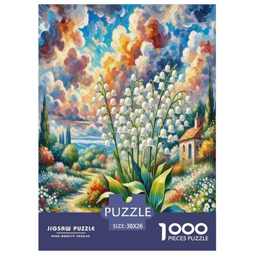 Lilie des Tals Puzzle 1000 Teile Schwer Puzzle Spielzeug Pädagogisches Spiel Impossible Herausforderungsspielzeug Für Erwachsene Kinder 38x26cm/1000pcs von OPANZYYDE