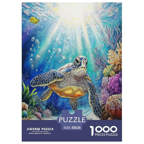 Meeresschildkröte Puzzle 1000-teilige Schwer Puzzle Spielzeug Pädagogisches Spiel Impossible Herausforderungsspielzeug Für Erwachsene Und Kinder in Bewährter 38x26cm/1000pcs von OPANZYYDE