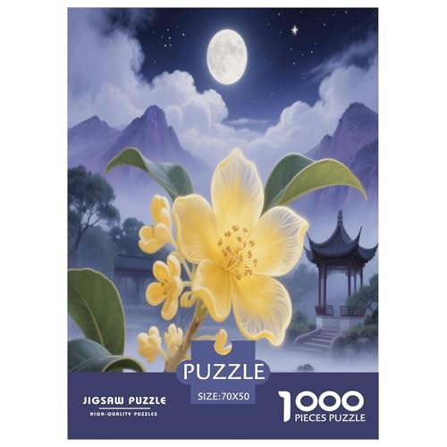 Osmanthus Blume Puzzles 1000-teilige Schwer Puzzle Spielzeug Lernspiel Impossible Herausforderungsspielzeug Für Erwachsene Kinder 70x50cm/1000pcs von OPANZYYDE