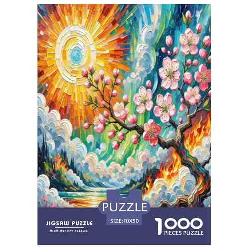 Pfirsichblüte Puzzles 1000-teilige Schwer Puzzle Spielzeug Lernspiel Impossible Herausforderungsspielzeug Für Erwachsene Und Kinder in Bewährter 70x50cm/1000pcs von OPANZYYDE