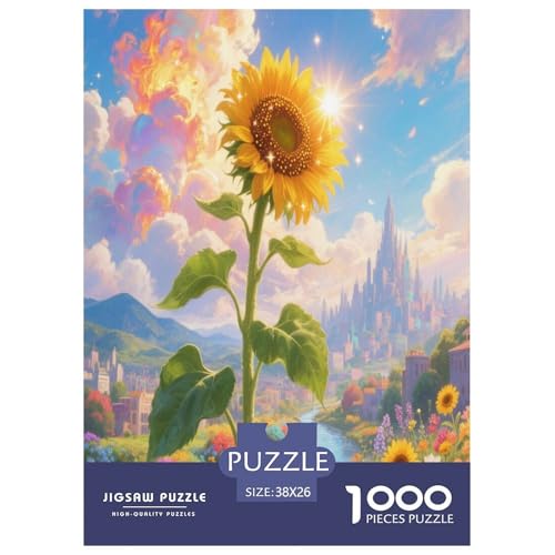 Sonnenblumen Puzzles 1000 Teile Schwer Puzzle Spielzeug Pädagogisches Spiel Impossible Herausforderung Spielzeug Für Erwachsene Und Kinder in Bewährter 38x26cm/1000pcs von OPANZYYDE