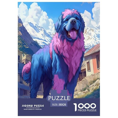Tibetischer Mastiff Puzzles 1000 Teile Schwer Puzzle Spielzeug Pädagogisches Spiel Impossible Herausforderung Spielzeug Für Erwachsene Kinder 38x26cm/1000pcs von OPANZYYDE