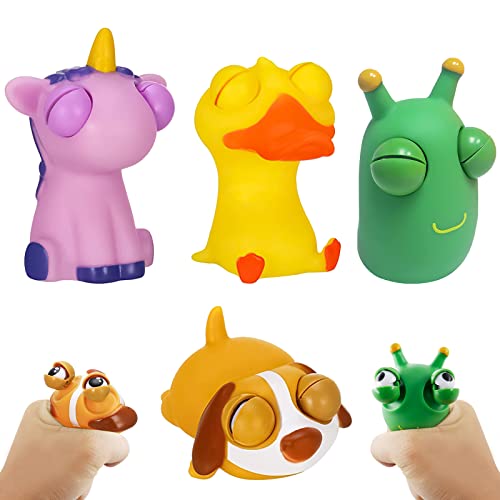 Squeeze Spielzeug 4 Stück, Stressbälle, Stress Squeeze Spielzeug, Squeeze Toy, Squeeze Ball, Popping Out Eyes Squeeze Toys, Anti Stress Spielzeug für Erwachsene und Kinder von OPEIXSAYKOC