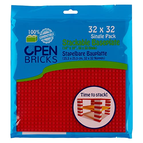 OPEN BRICKS OB-P32RD1 Bauplatte, Rot von OPEN BRICKS