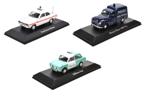 - Batch von 3 ENGLISCHEN POLIZEIAUTOS 1/43: Morris Minor 1000 Van + Hillman IMP + Ford Escort Mexico (Ref: UK-4-5-10) von OPO 10