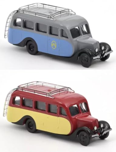 - Los mit 2 Miniaturautos, kompatibel mit dem Reisebus Citroën U23 im Maßstab 1:87 Ho Norev - 191099 von OPO 10