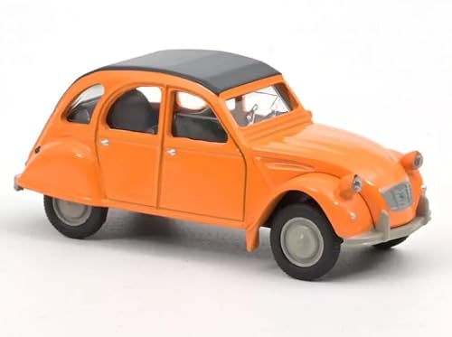- Miniaturauto, kompatibel mit Citroën 2CV, Maßstab 1:64, 3 Zoll, 7,5 cm, Norev – Mandarin Orange 191027 von OPO 10