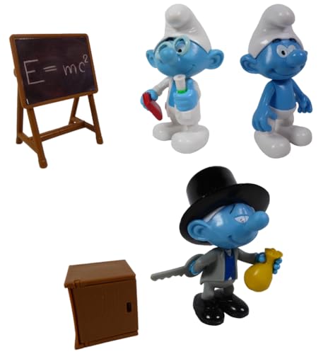 OPO 10 - 3 bewegliche Schlümpfe-Figuren mit Zubehör – 7 cm Deagostini PVC Puffi Peyo Spielspielzeug CS45 OPO 10 - 3 bewegliche Schlümpfe-Figuren mit Zubehör – 7 cm Deagostini PVC Puffi Peyo Spielspielzeug CS45 von OPO 10