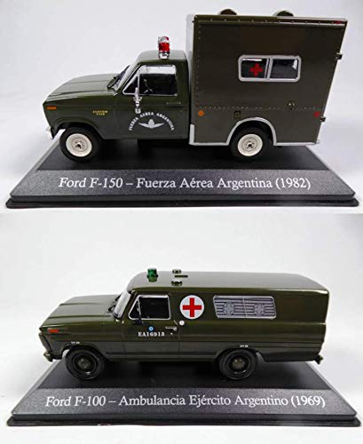 OPO 10 - Los mit 2 Fahrzeugen 1/43 Krankenwagen der argentinischen Luftwaffe, kompatibel mit Ford F-100 und F-150 (SA13 + SA15) von OPO 10