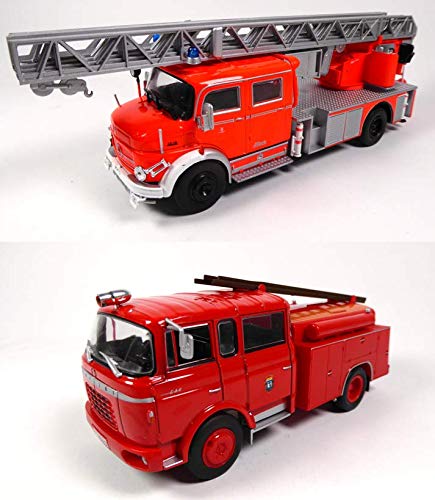 OPO 10 - Los mit 2 Feuerwehrautos 1/43 kompatibel mit Mercedes-Benz L1519 + BERLIET GAK (P4 + P8) von OPO 10