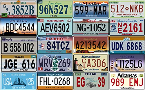 OPO 10 - Los mit 20 USA-Kfz-Kennzeichen aus Metall - Repliken von echten amerikanischen Kennzeichen (V1 + V2) von OPO 10