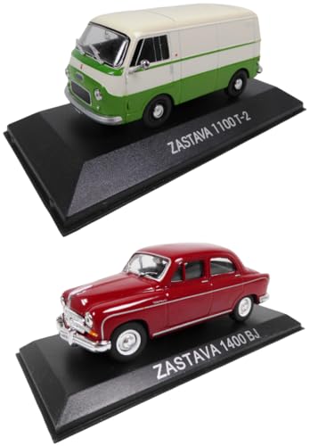 OPO 10 - Set mit 2 Miniaturautos aus Osteuropa und der UDSSR: Zastava 1400 BJ (FIAT 1400) + Zastava 1100 T2 Van (FIAT 1100) - Maßstab 1/43 - LBA35 von OPO 10